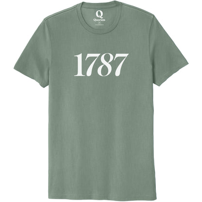 "1787." Quorum Unisex 100% Organic Cotton Tee editorial print in Matcha Green