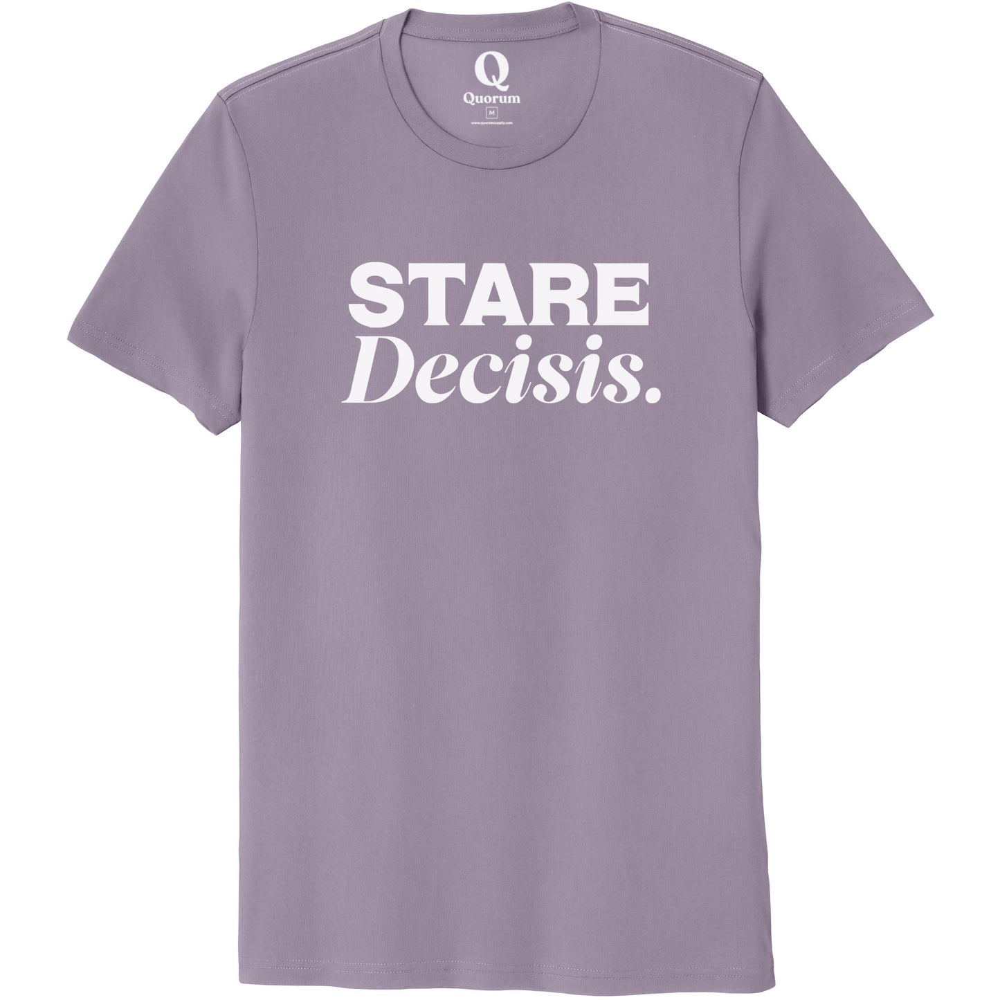 "Stare Decisis." Quorum Unisex 100% Organic Cotton Tee editorial print in Cosmic Purple
