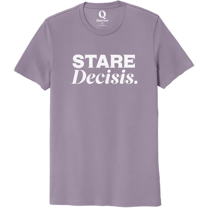 "Stare Decisis." Quorum Unisex 100% Organic Cotton Tee editorial print in Cosmic Purple
