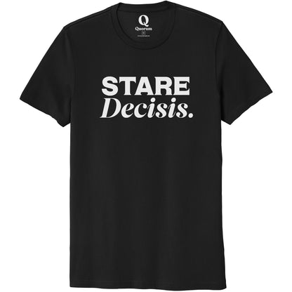 "Stare Decisis." Quorum Unisex 100% Organic Cotton Tee editorial print in Deep Black