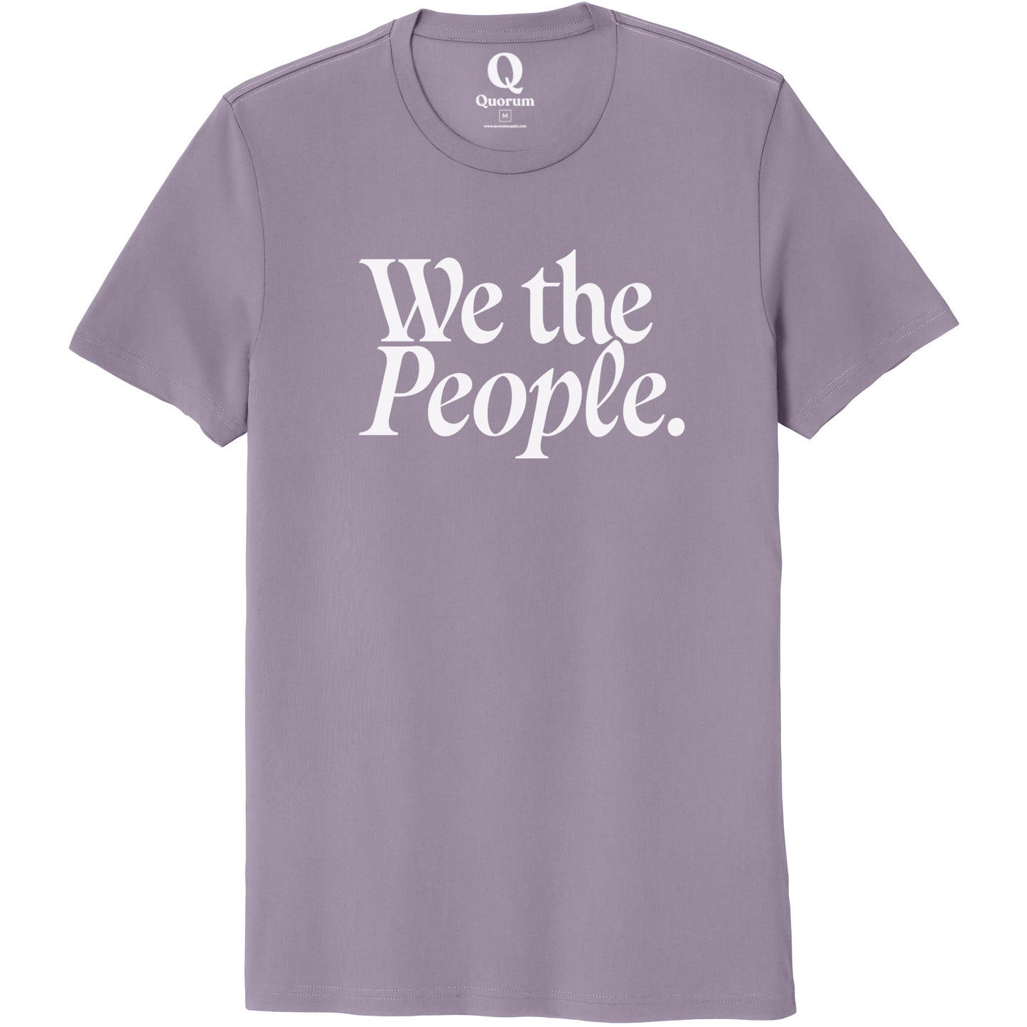 "We the People." Quorum Unisex 100% Organic Cotton Tee editorial print in Cosmic Purple