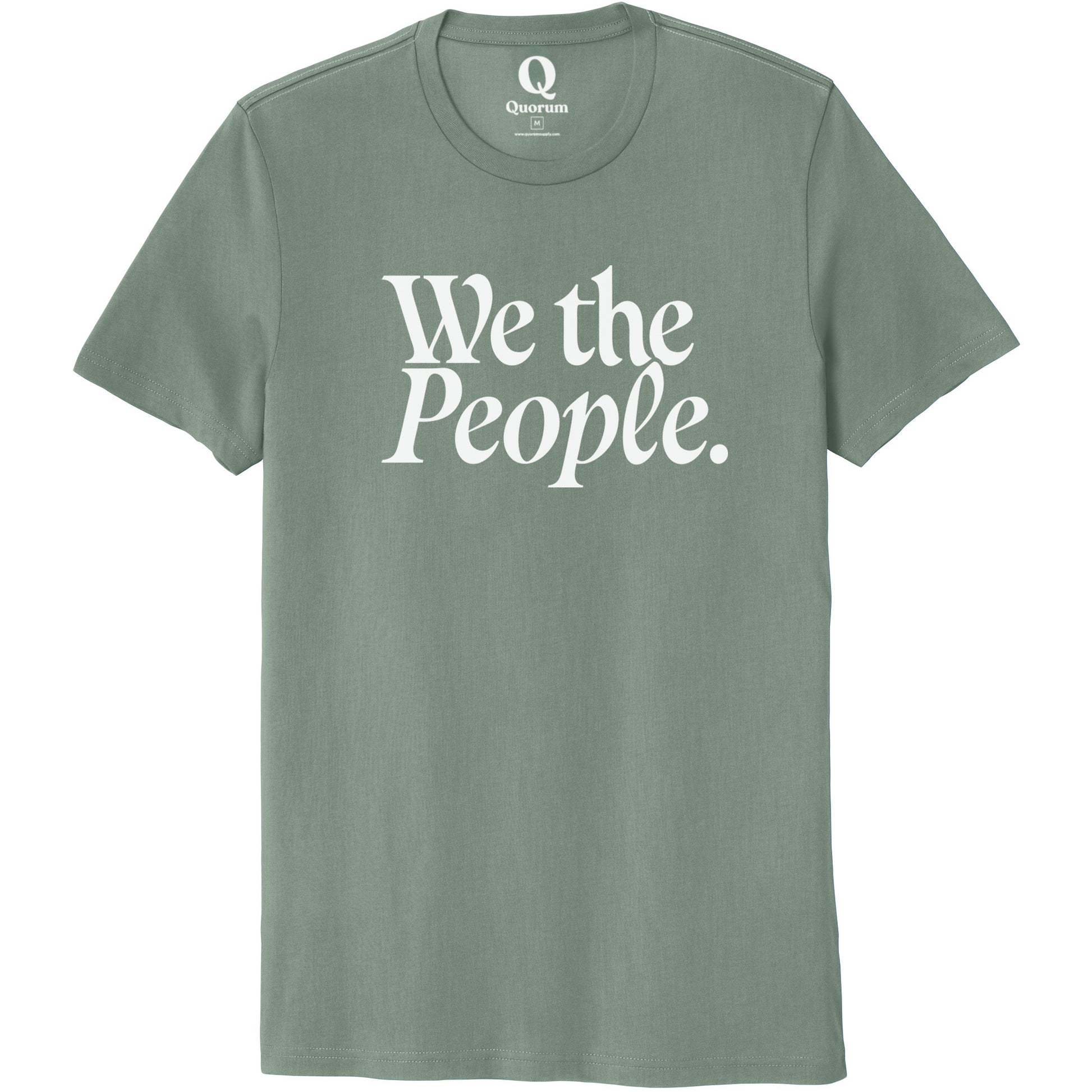 "We the People." Quorum Unisex 100% Organic Cotton Tee editorial print in Matcha Green