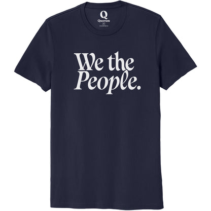 "We the People." Quorum Unisex 100% Organic Cotton Tee editorial print in Night Sky Navy