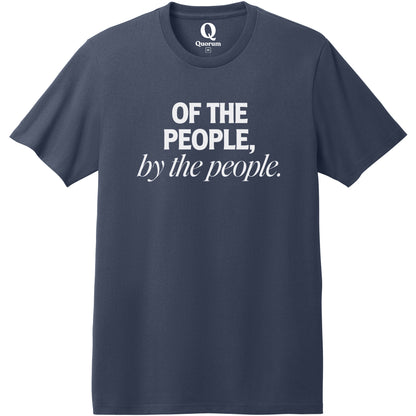 "Of the People, by the People." Quorum Heavyweight Recycled Cotton Tee editorial print in Night Sky Navy