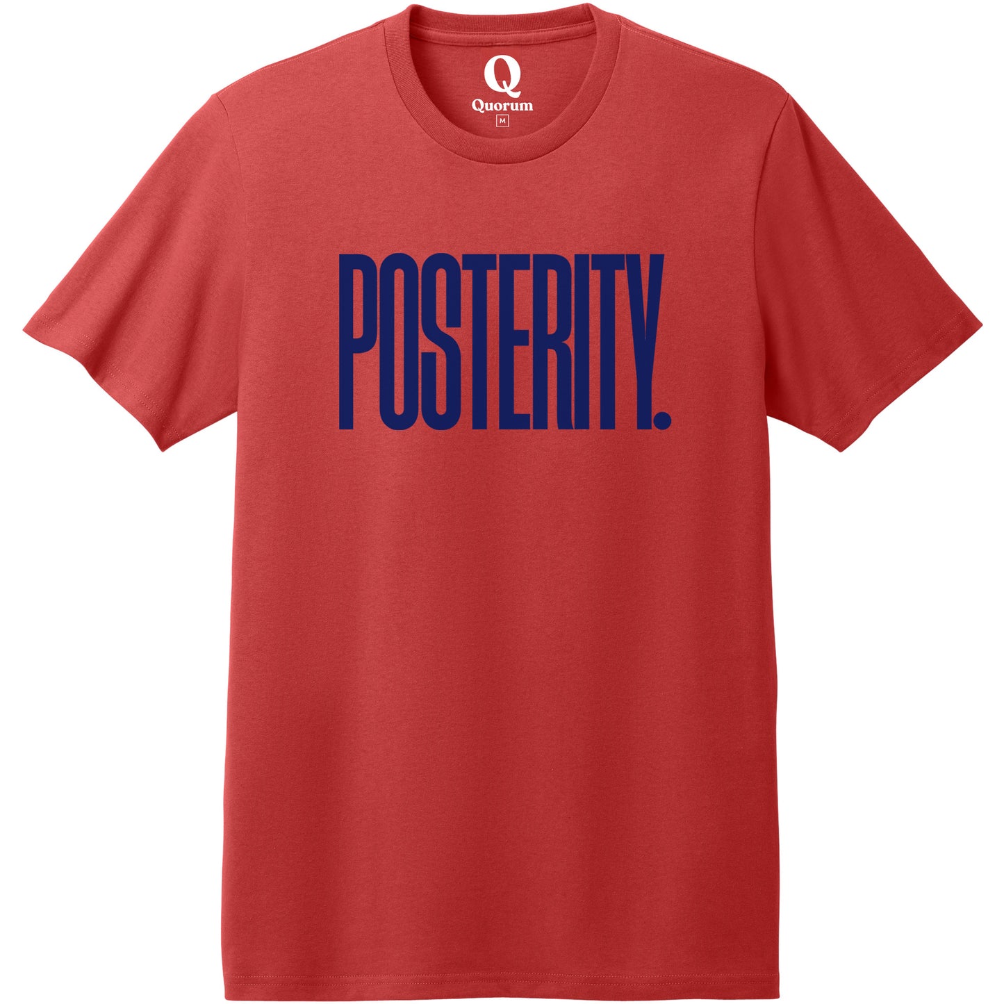 "Posterity." Quorum Heavyweight Recycled Cotton Tee front print in Beet Red