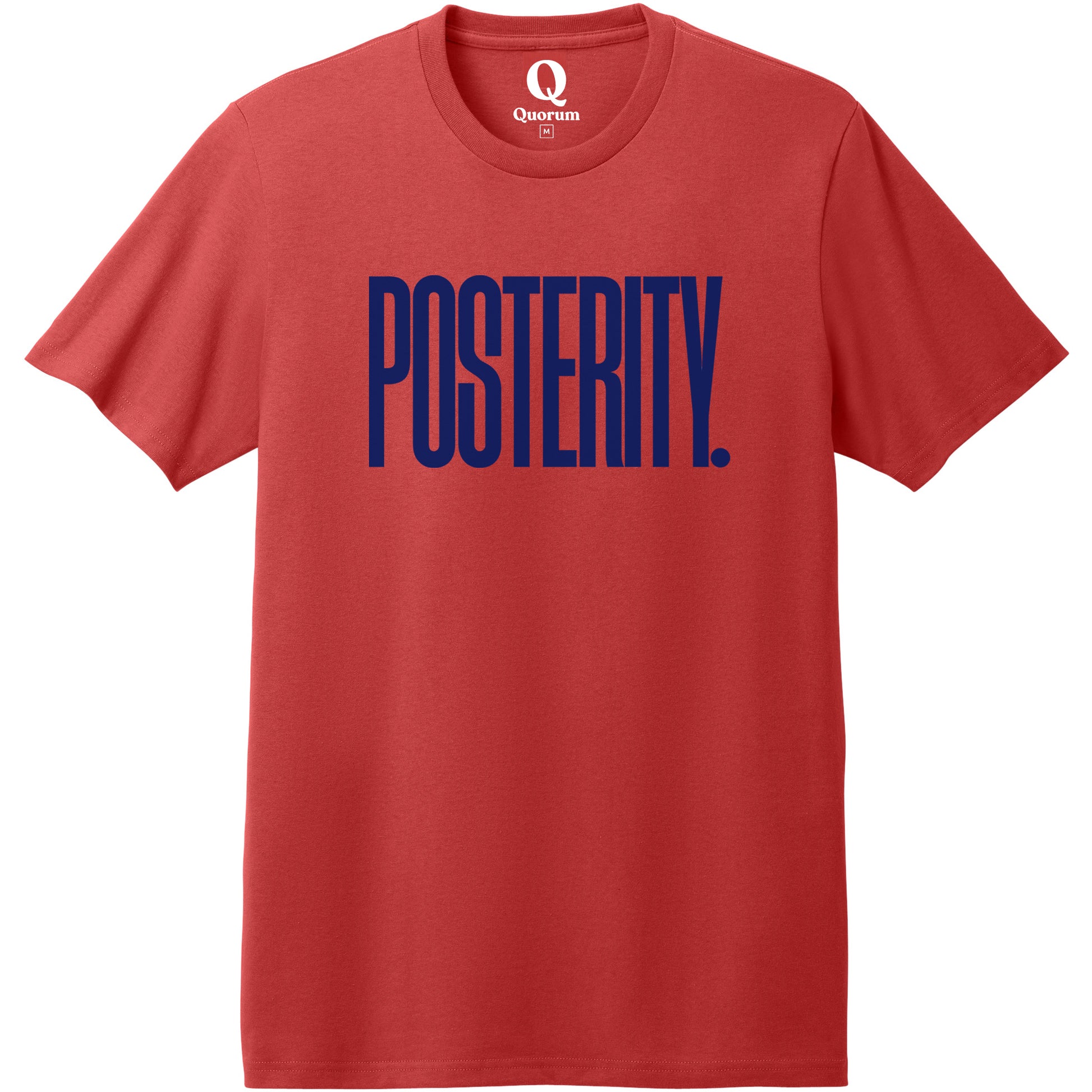 "Posterity." Quorum Heavyweight Recycled Cotton Tee front print in Beet Red