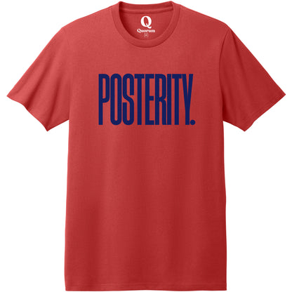 "Posterity." Quorum Heavyweight Recycled Cotton Tee front print in Beet Red