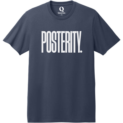 "Posterity." Quorum Heavyweight Recycled Cotton Tee editorial print in Night Sky Navy