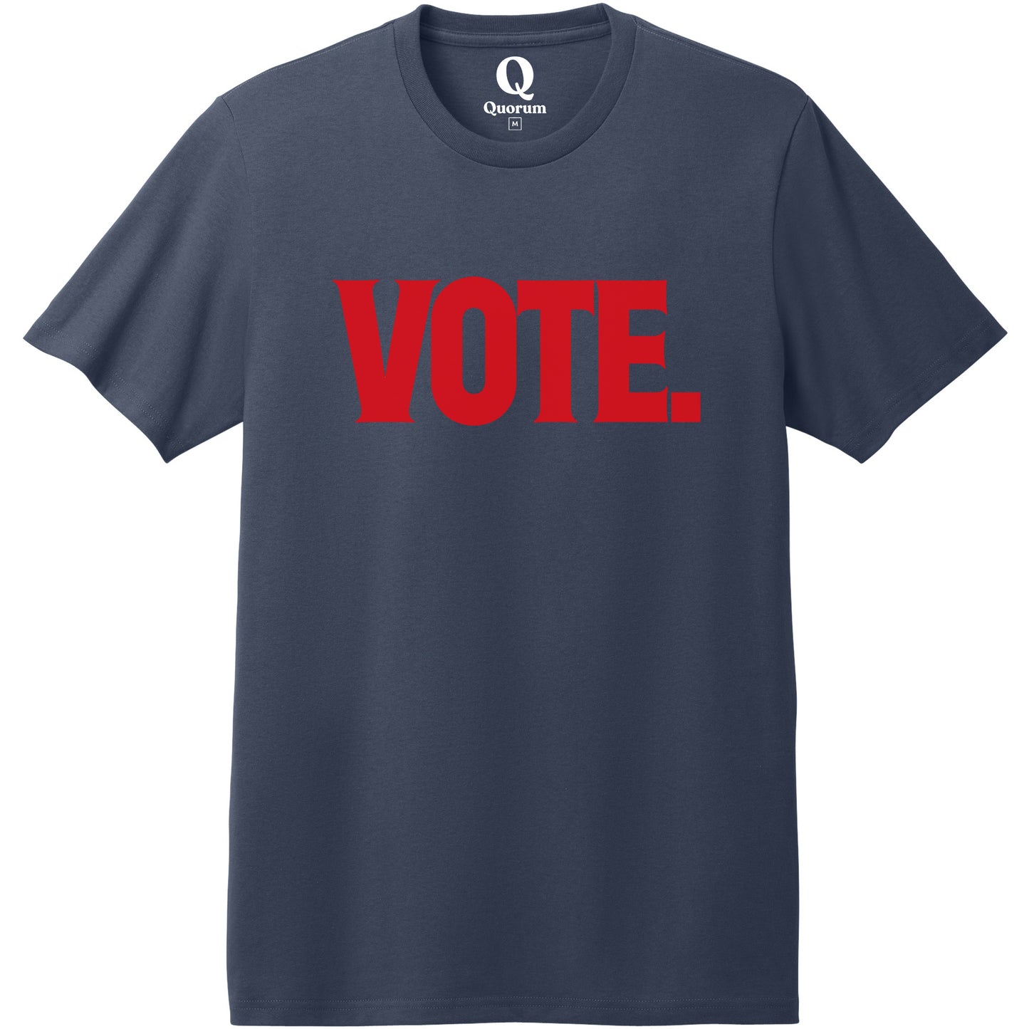 "Vote." Quorum Heavyweight Recycled Cotton Tee front print in Night Sky Navy