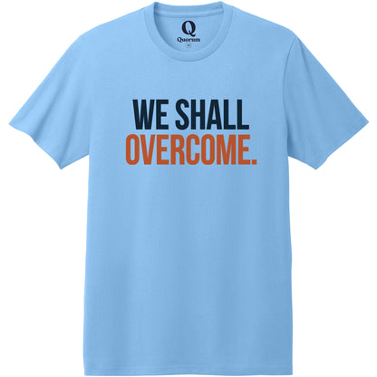 "We shall overcome." Quorum Heavyweight Recycled Cotton Tee front print in Arctic Blue