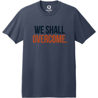 "We shall overcome." Quorum Heavyweight Recycled Cotton Tee front print in Night Sky Navy