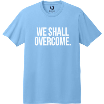 "We shall overcome." Quorum Heavyweight Recycled Cotton Tee editorial print in Arctic Blue