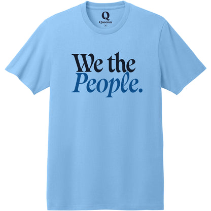 "We the People." Quorum Heavyweight Recycled Cotton Tee front print in Arctic Blue