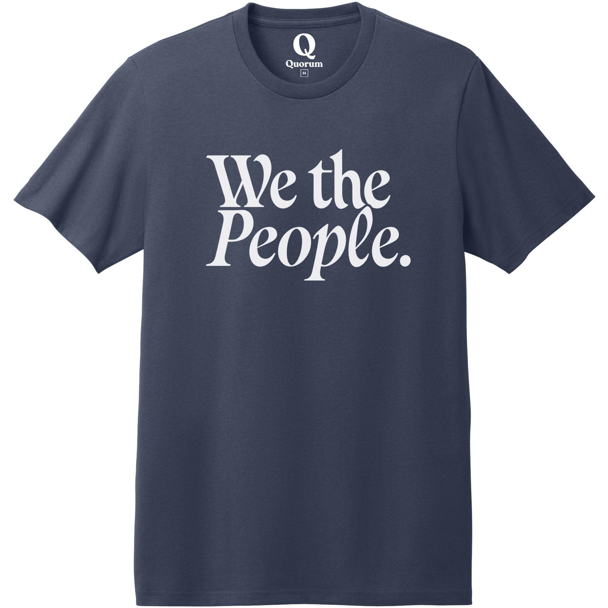 "We the People." Quorum Heavyweight Recycled Cotton Tee editorial print in Night Sky Navy