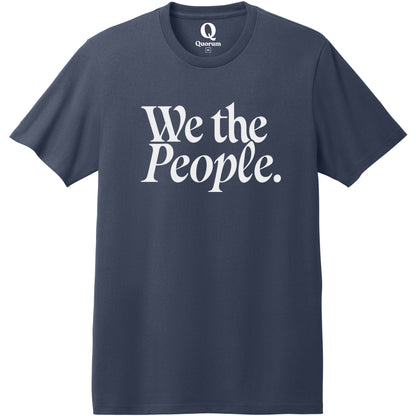 "We the People." Quorum Heavyweight Recycled Cotton Tee editorial print in Night Sky Navy