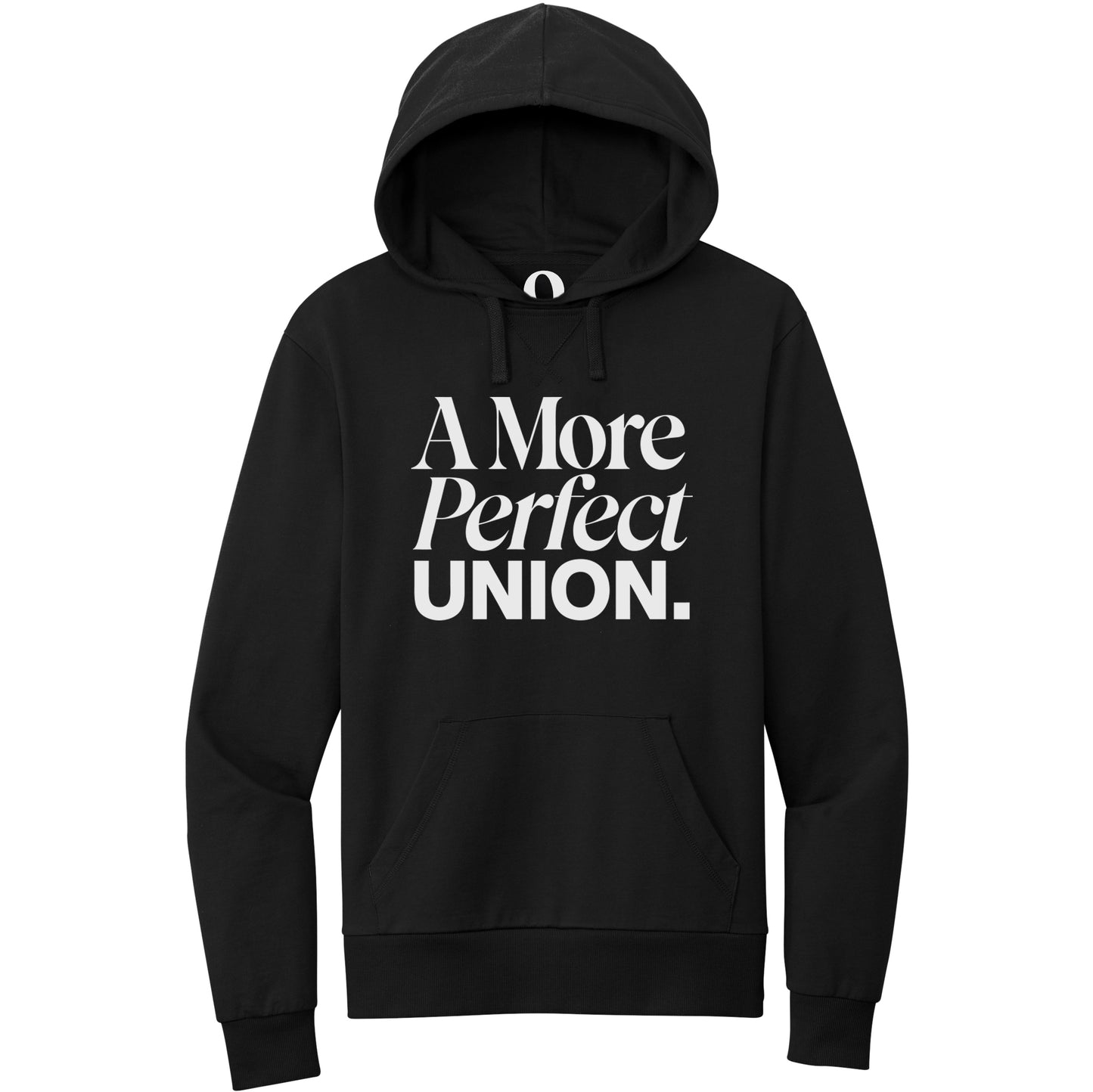 "A More Perfect Union." Quorum Pullover Hoodie editorial print in Deep Black