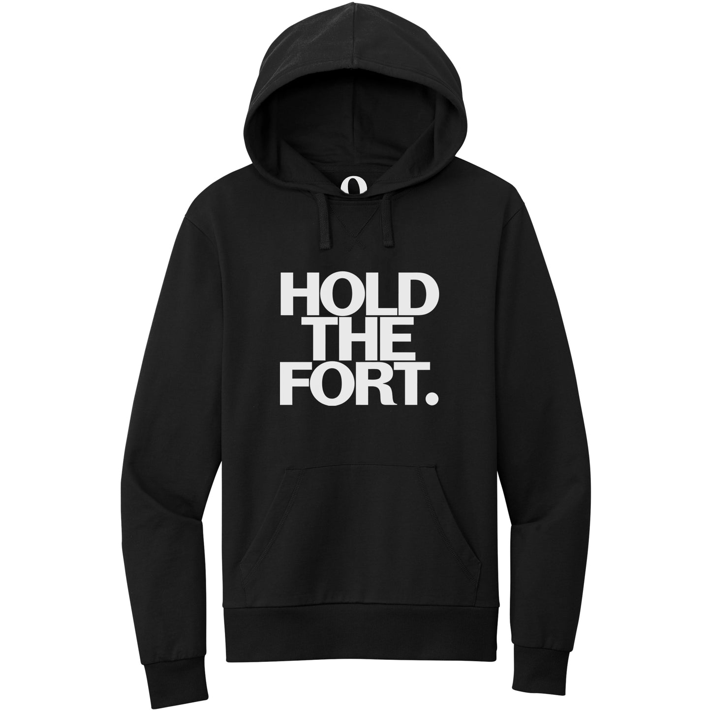 "Hold the Fort." Quorum Pullover Hoodie editorial print in Deep Black