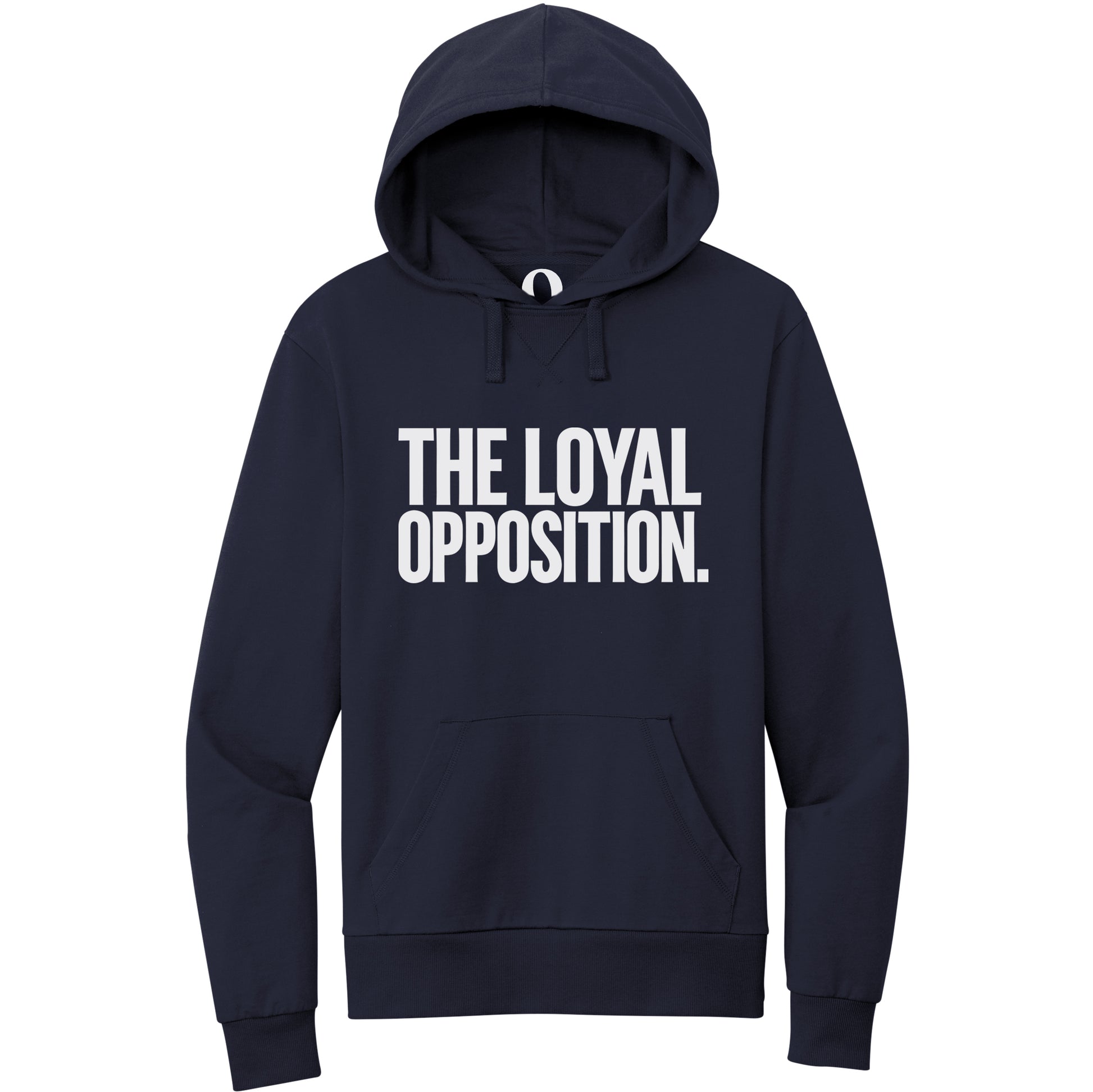 "The Loyal Opposition." Quorum Pullover Hoodie editorial print in Night Sky Navy