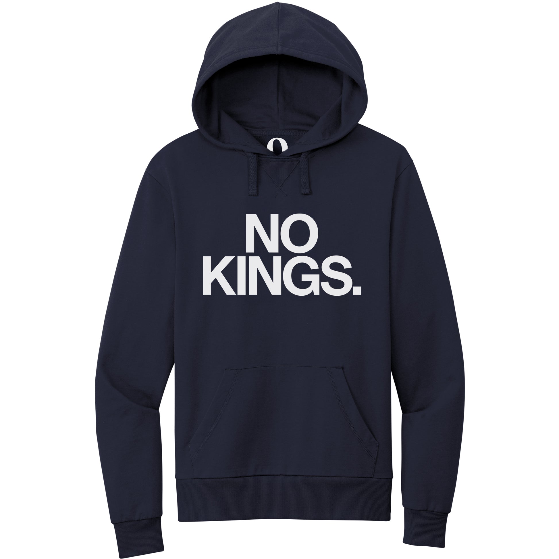 "No Kings." Quorum Pullover Hoodie editorial print in Night Sky Navy