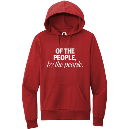 "Of the People, by the People." Quorum Pullover Hoodie editorial print in Revolution Red