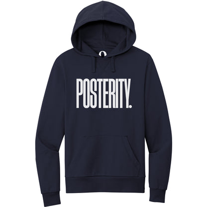 "Posterity." Quorum Pullover Hoodie editorial print in Night Sky Navy
