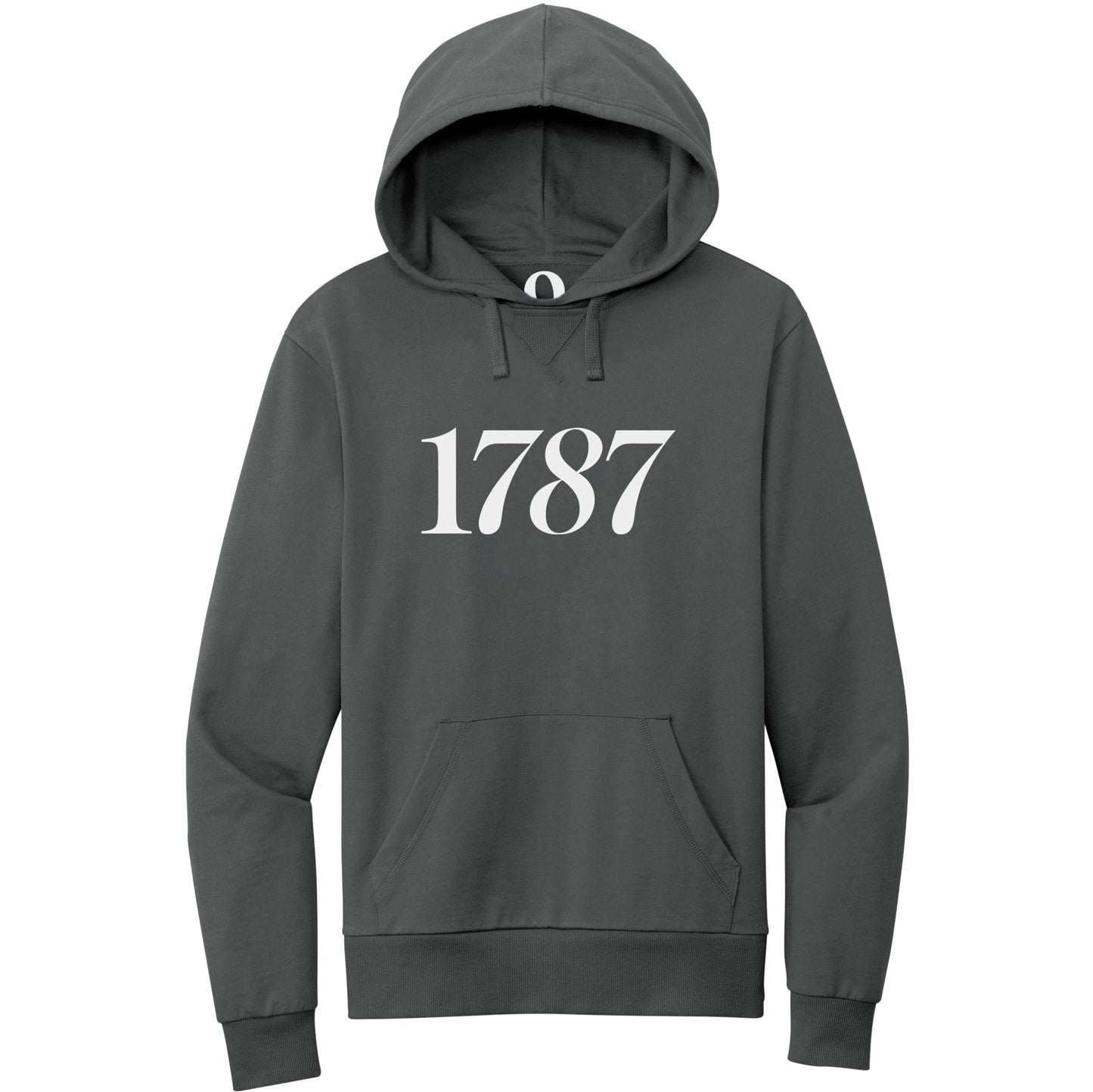 "1787." Quorum Pullover Hoodie editorial print in Terrain Grey