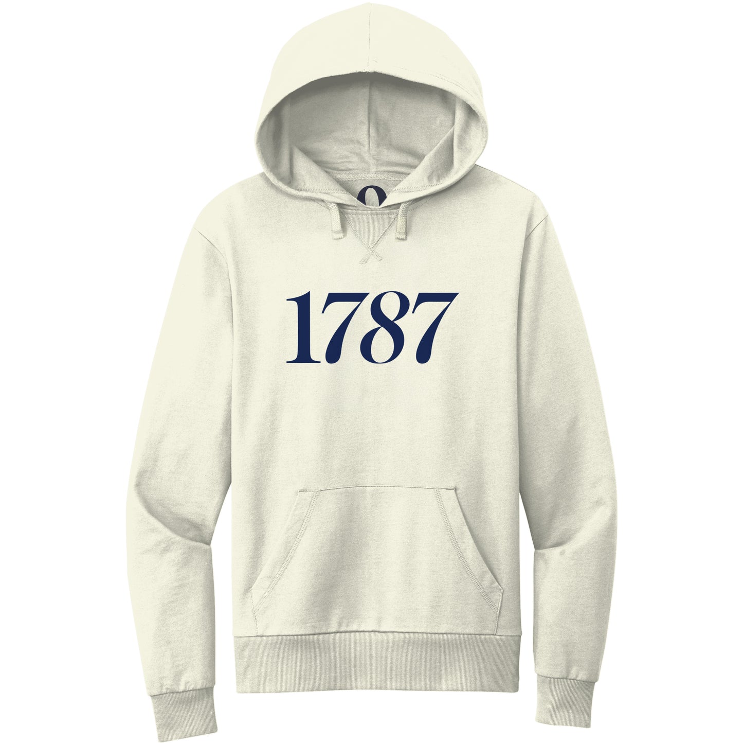 "1787." Quorum Pullover Hoodie front print in White Sand