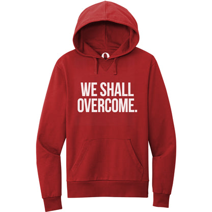 "We shall overcome." Quorum Pullover Hoodie editorial print in Revolution Red