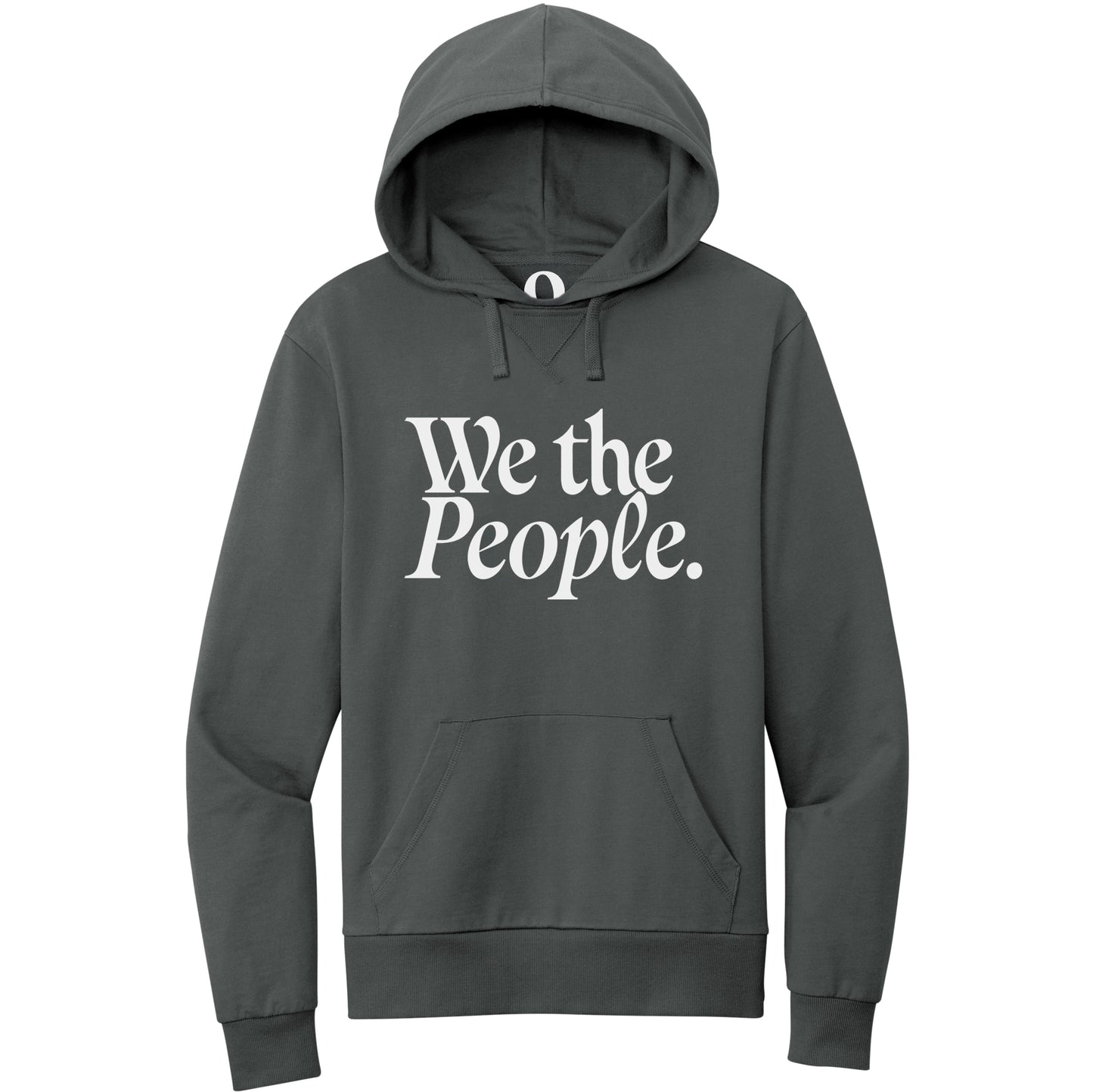 "We the People." Quorum Pullover Hoodie editorial print in Terrain Grey