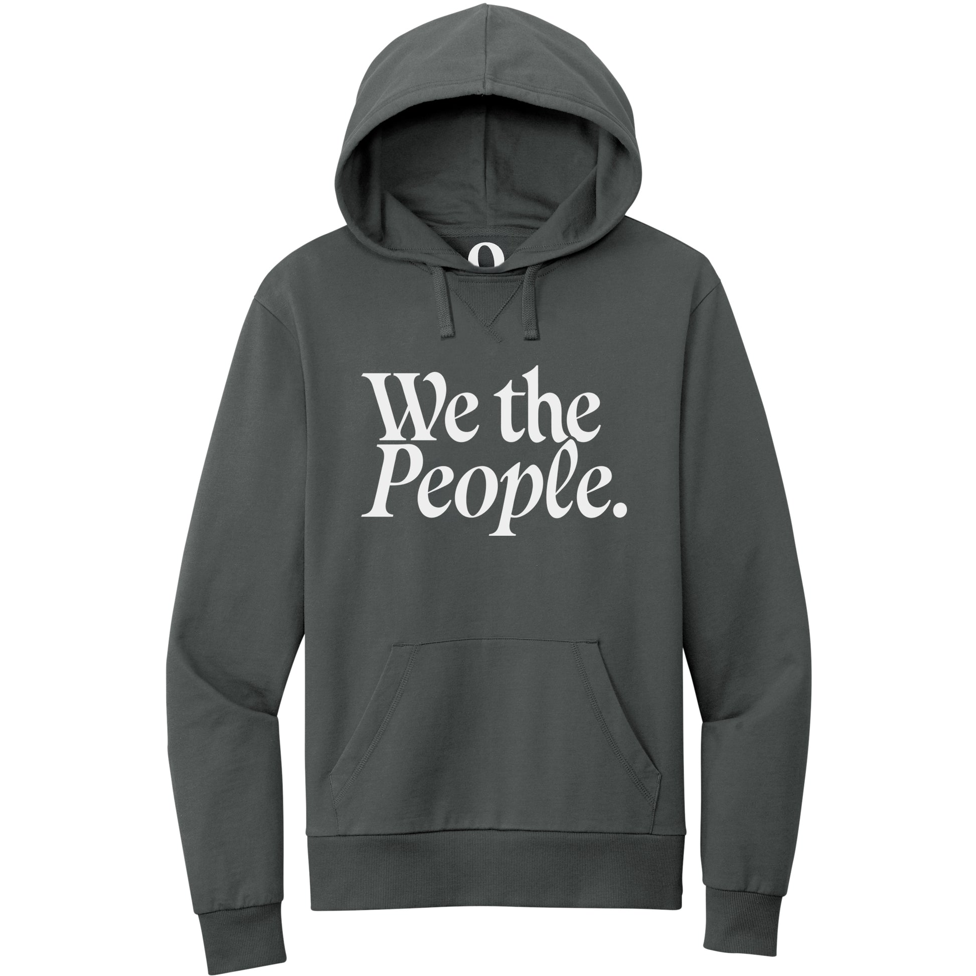 "We the People." Quorum Pullover Hoodie editorial print in Terrain Grey