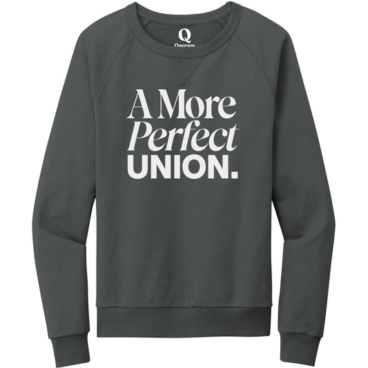 "A More Perfect Union." Quorum Crewneck Sweatshirt editorial print in Terrain Grey