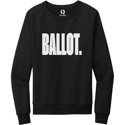 "Ballot." Quorum Crewneck Sweatshirt editorial print in Deep Black