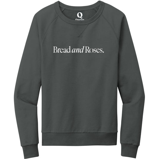 "Bread and Roses." Quorum Crewneck Sweatshirt editorial print in Terrain Grey