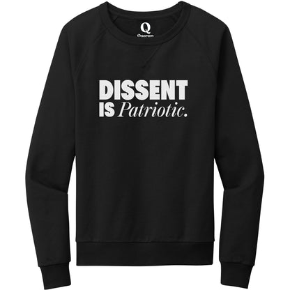 "Dissent is Patriotic." Quorum Crewneck Sweatshirt editorial print in Deep Black