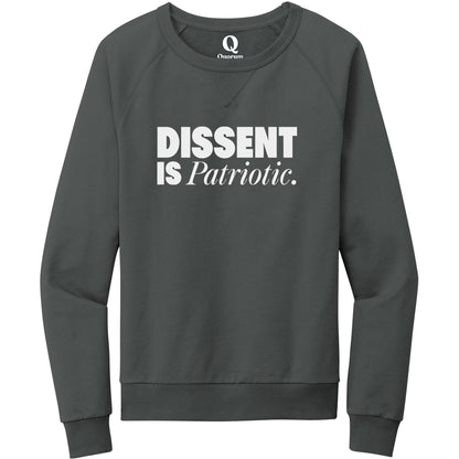 "Dissent is Patriotic." Quorum Crewneck Sweatshirt editorial print in Terrain Grey