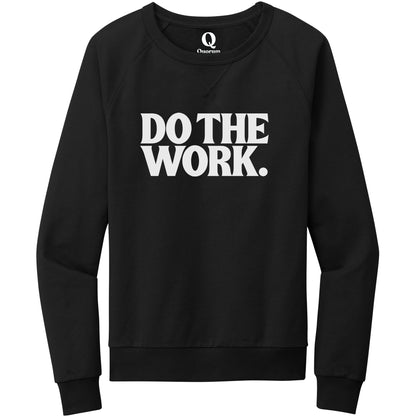 "Do the Work." Quorum Crewneck Sweatshirt editorial print in Deep Black