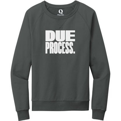 "Due Process." Quorum Crewneck Sweatshirt editorial print in Terrain Grey