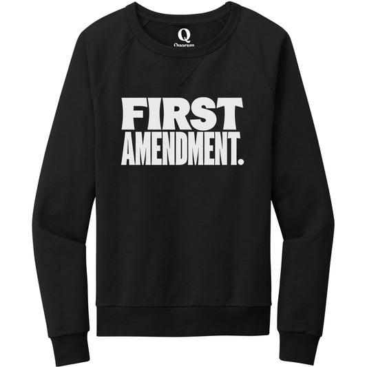 "First Amendment." Quorum Crewneck Sweatshirt editorial print in Deep Black