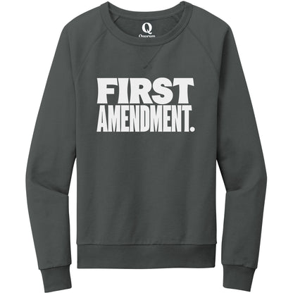 "First Amendment." Quorum Crewneck Sweatshirt editorial print in Terrain Grey