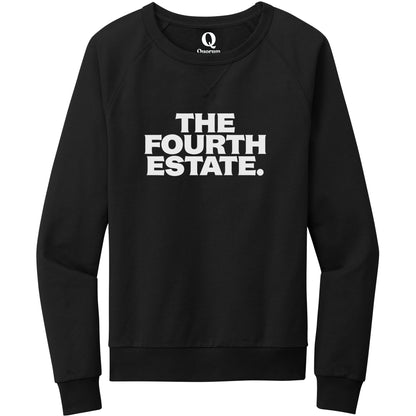"The Fourth Estate." Quorum Crewneck Sweatshirt editorial print in Deep Black
