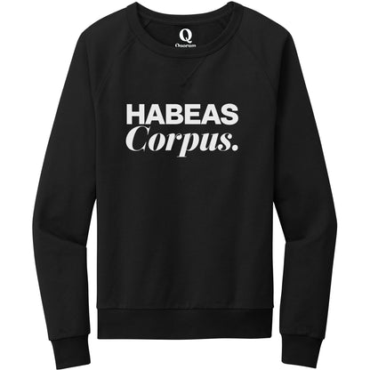 "Habeas Corpus." Quorum Crewneck Sweatshirt editorial print in Deep Black