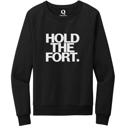 "Hold the Fort." Quorum Crewneck Sweatshirt editorial print in Deep Black
