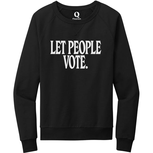 "Let People Vote." Quorum Crewneck Sweatshirt editorial print in Deep Black