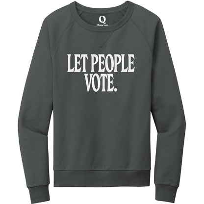 "Let People Vote." Quorum Crewneck Sweatshirt editorial print in Terrain Grey