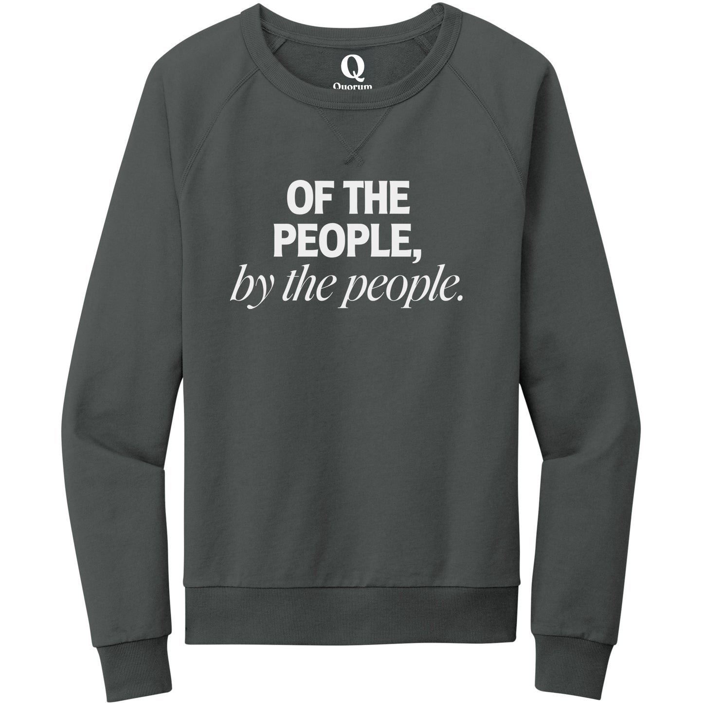 "Of the People, by the People." Quorum Crewneck Sweatshirt editorial print in Terrain Grey