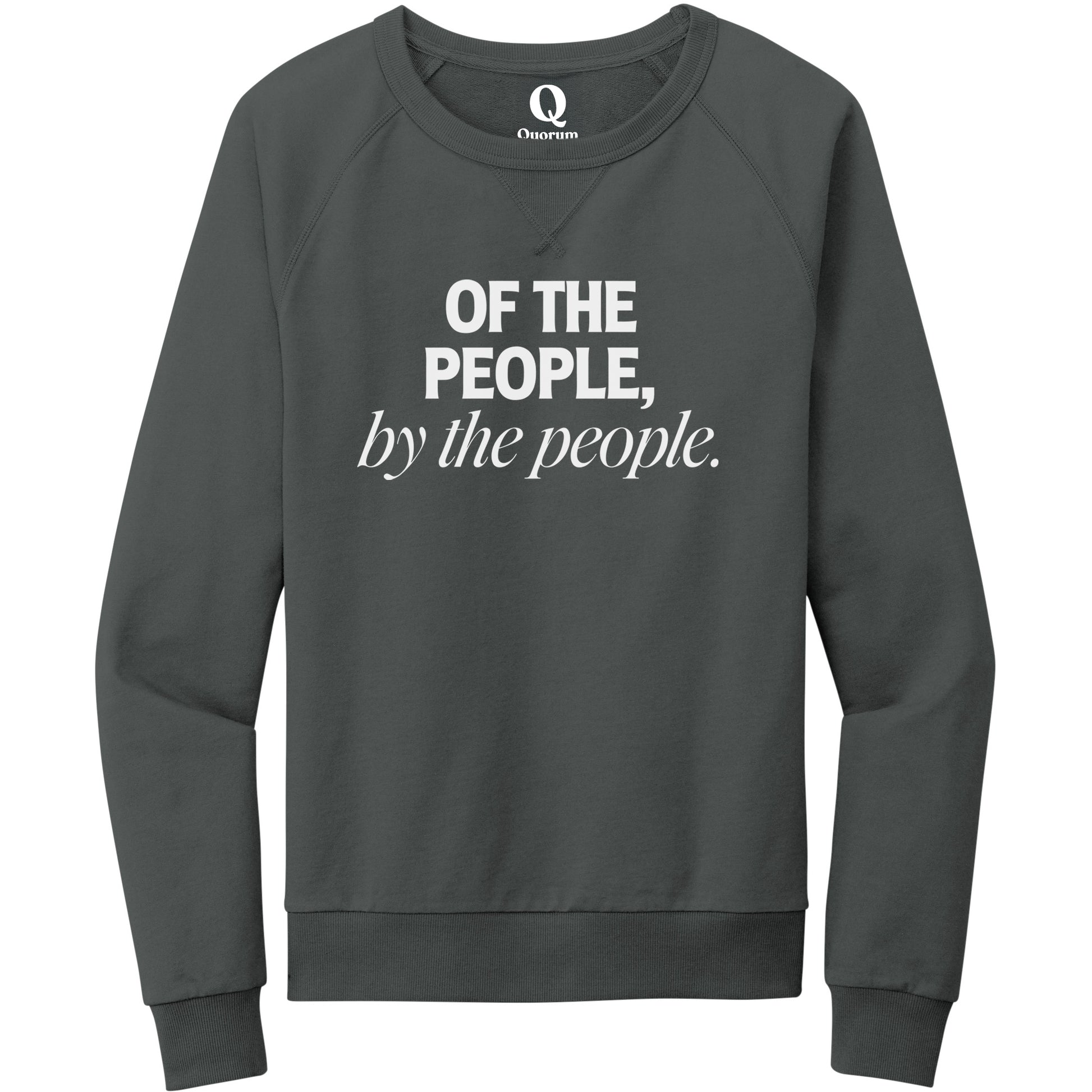 "Of the People, by the People." Quorum Crewneck Sweatshirt editorial print in Terrain Grey