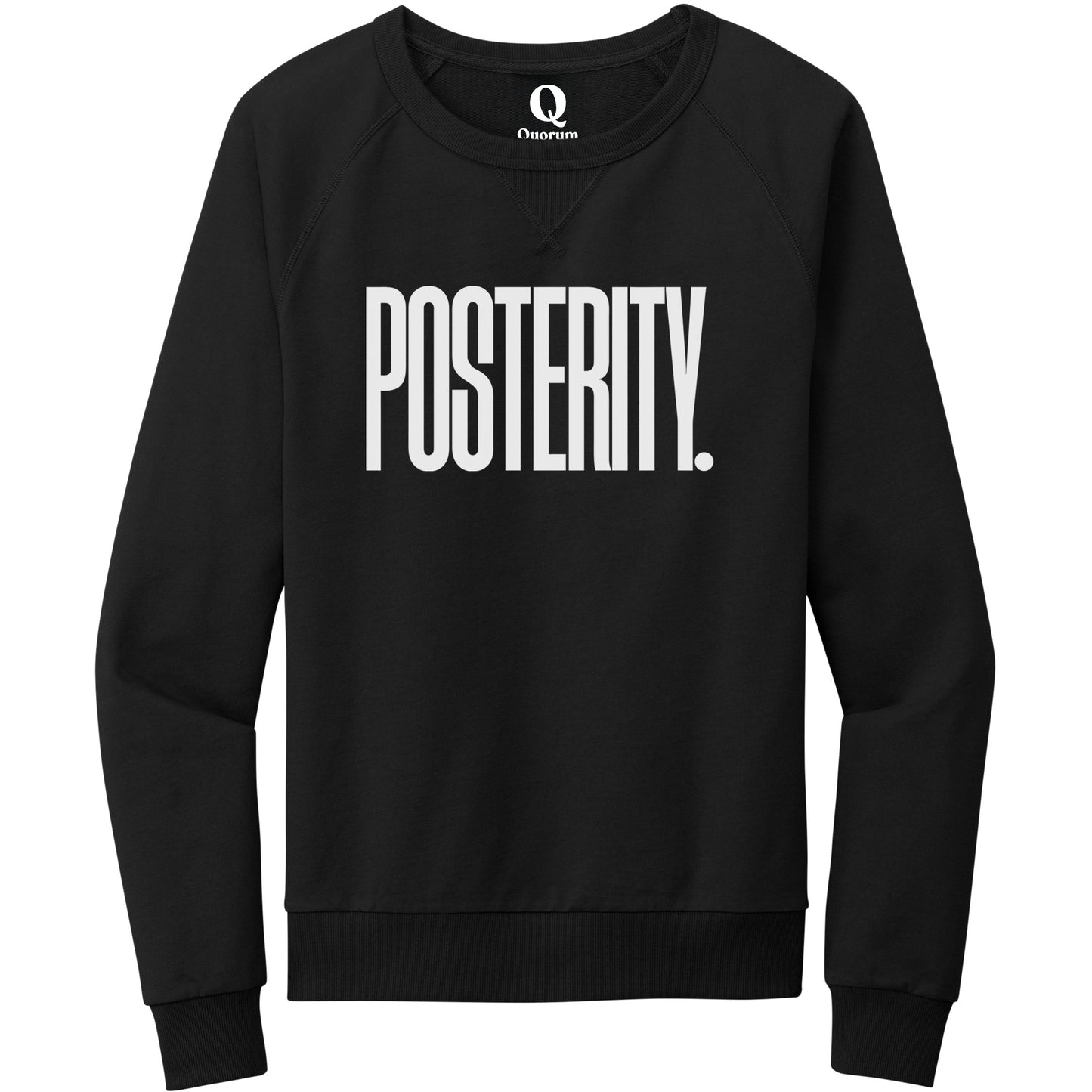 "Posterity." Quorum Crewneck Sweatshirt editorial print in Deep Black