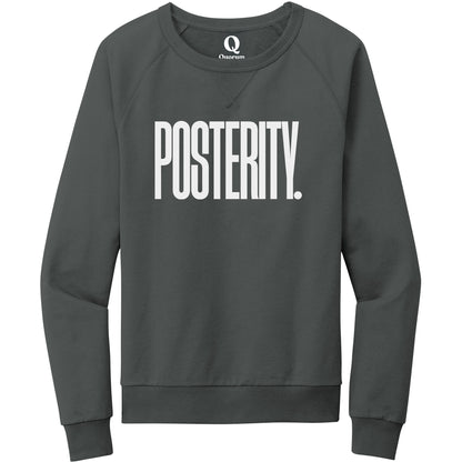 "Posterity." Quorum Crewneck Sweatshirt editorial print in Terrain Grey
