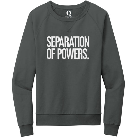 "Separation of Powers." Quorum Crewneck Sweatshirt editorial print in Terrain Grey