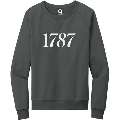 "1787." Quorum Crewneck Sweatshirt editorial print in Terrain Grey